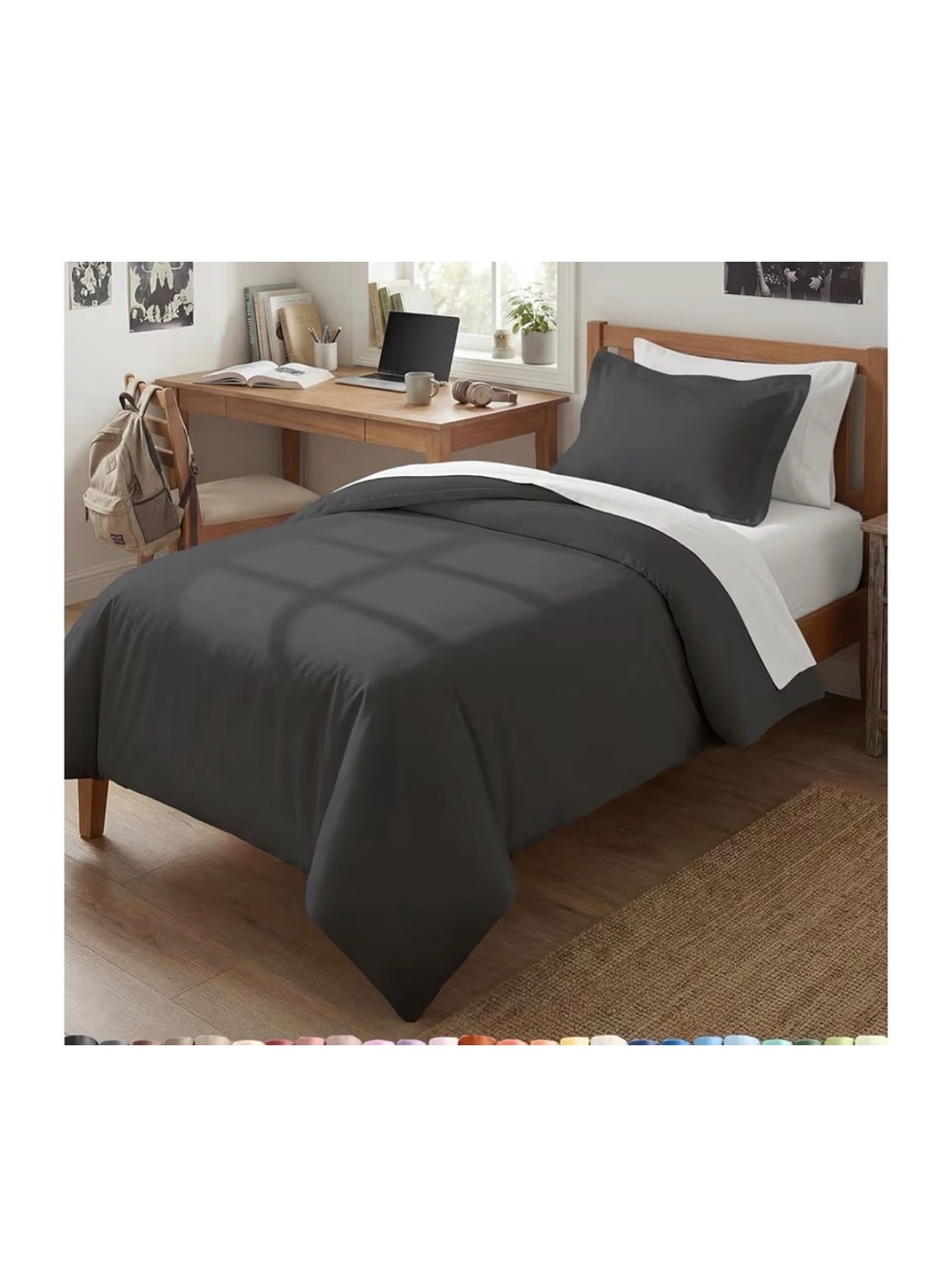 Charcoal Duvet Cover - Twin/Twin XL